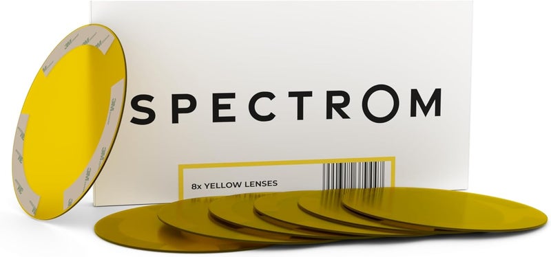 SPECTROM Illumination Lenses for 5" Pot Lights & Recessed Lighting | Instant Colour Change, Tool-Free Setup, Reusable & Eco-Friendly, Any Event, Easy Peel & Press Application (Yellow (8pcs)) - Image 1